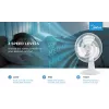 Stolný ventilátor Midea FT40-21M — 40 cm priemer, 3 rýchlosti, oscilácia, 25 W, biely