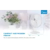 Stolný ventilátor Midea FT40-21M — 40 cm priemer, 3 rýchlosti, oscilácia, 25 W, biely