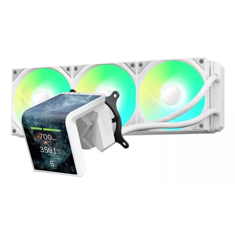 Kvapalinový chladič CPU TRYX PANORAMA SE ARGB 360 s 3D-AMOLED displejom, 360-mm radiátor