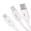 USB kábel Baseus Superior USB 2.0 1,5 m USB A USB C/Micro USB A/Lightning biely