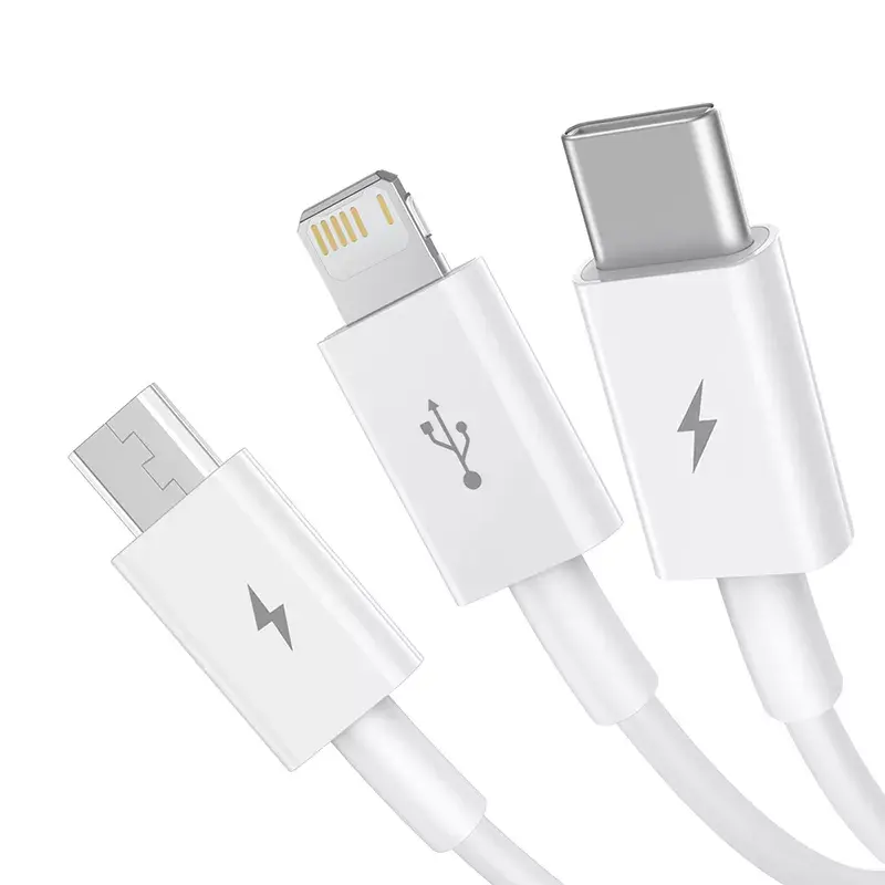 USB kábel Baseus Superior USB 2.0 1,5 m USB A USB C/Micro USB A/Lightning biely