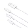 USB kábel Baseus Superior USB 2.0 1,5 m USB A USB C/Micro USB A/Lightning biely