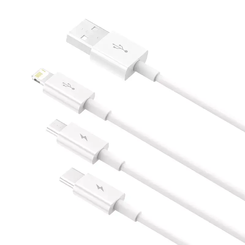 USB kábel Baseus Superior USB 2.0 1,5 m USB A USB C/Micro USB A/Lightning biely