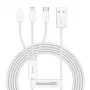 USB kábel Baseus Superior USB 2.0 1,5 m USB A USB C/Micro USB A/Lightning biely