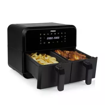 Airfryer Princess 1.182068.01.001 dvojkomorová teplovzdušná fritéza 8 L 2400 W 220 °C Touch LED (čierna)