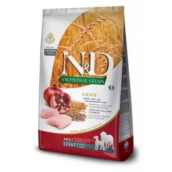 FARMINA N&D ANCESTRAL GRAIN DOG LIGHT - KUŘACÍ, ŠPALDOVÝ, OVSENÝ A GRANÁTOVÉ JABLKO DOSPELÝ STREDNÉ & VEĽKÉ PLEMENÁ 12 kg