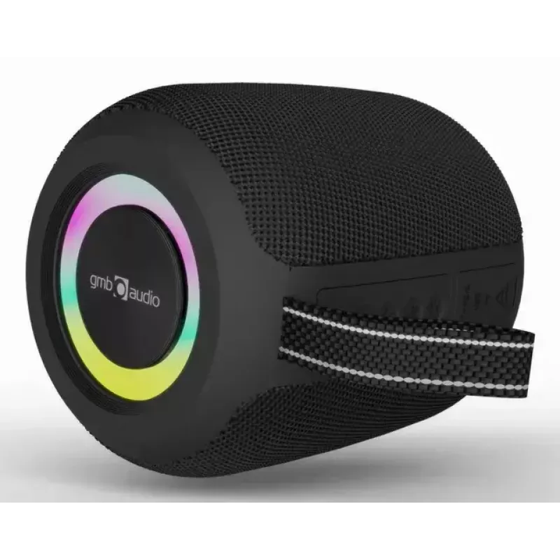 Mono prenosný reproduktor GEMBIRD GMB Audio SPK-BT-LED-05-BK — 8 W RMS, 6,6 cm menič, Bluetooth, podpora MicroSD, čierny valec