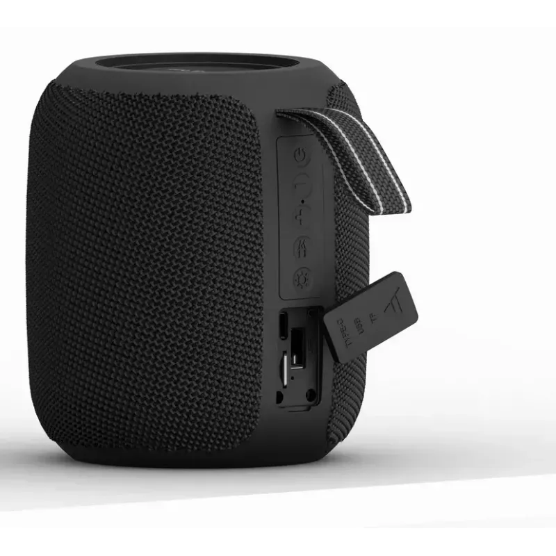 Mono prenosný reproduktor GEMBIRD GMB Audio SPK-BT-LED-05-BK — 8 W RMS, 6,6 cm menič, Bluetooth, podpora MicroSD, čierny valec
