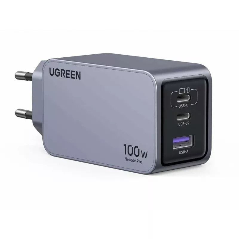 UGREEN nabíjačka do interiéru Nexode Pro 3-port GaN PD rýchlonabíjačka 2 USB Type-C