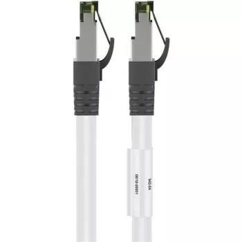 Goobay CAT 8.1 patch kábel, S/FTP (PiMF), biela, 0,5 m - LSZH bez halogénov, meď AWG 24 (55123)