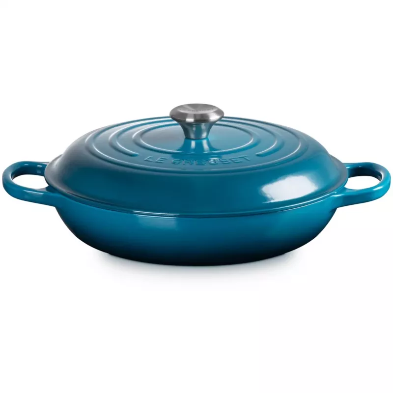 Le Creuset Signature plytká okrúhla dusacia panvica 30 cm Deep Teal (21180306422430)