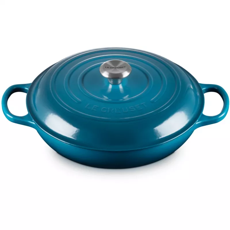Le Creuset Signature plytká okrúhla dusacia panvica 30 cm Deep Teal (21180306422430)