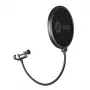 Pop filter SSQ Double Pop Filter SSQ POP1 SS-1923 pre štúdiové mikrofóny, dvojvrstvové kovové sito, nastaviteľný husí krk