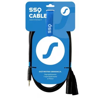SSQ kábel jack stereo 3,5 mm na 2x XLR Male MIXLR3 — 3 m audio kábel