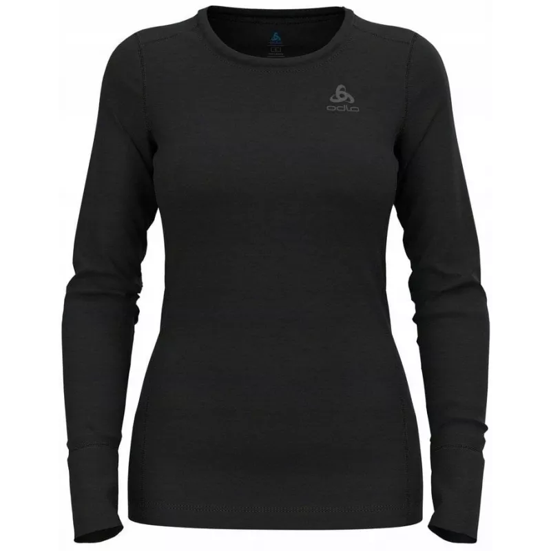 Odlo BL TOP okrúhly výstrih l/s MERINO 200 dámske tričko, veľkosť S, čierna