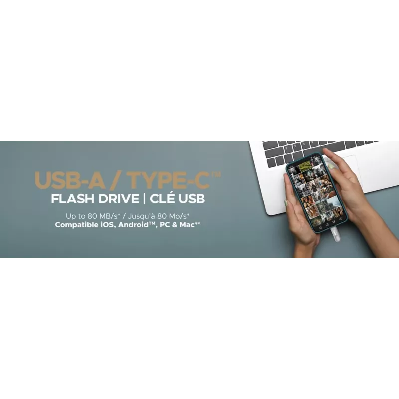 USB pamäťový kľúč Emtec 128 GB USB Type-A USB Type-C D280