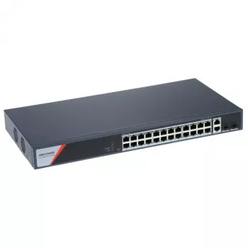 Hikvision DS-3E1528HP-SI-24P2T2F Riadený PoE switch, 24 portov + 2 SFP