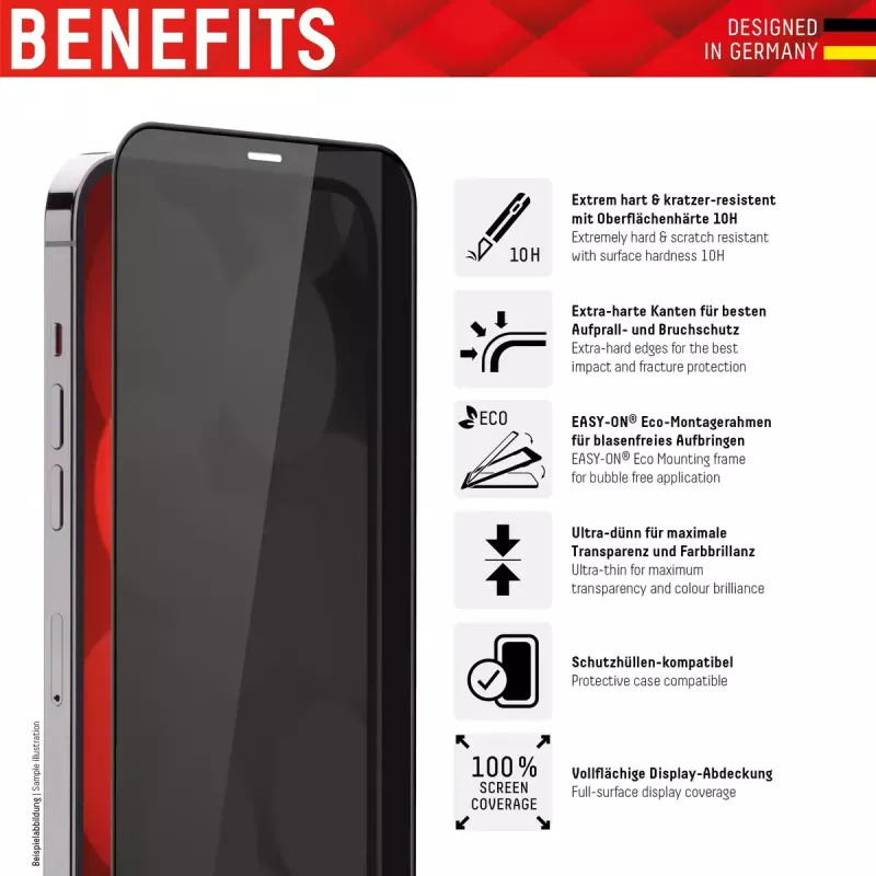 Displex Privacy Full kryt Screen Protector Apple iPhone 14 Pro tvrdené sklo