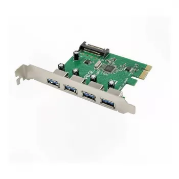 PCIe USB 3.0 karta Inateck KTU3FR-4P — 4 porty USB 3.0, 15-pinový SATA napájací konektor