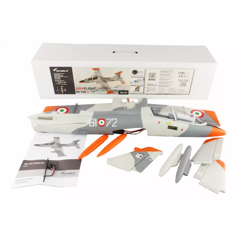 RC lietadlo Amewi MB-339 elektromotor model, odporúčaný vek 14+, hmotnosť 0,5 kg