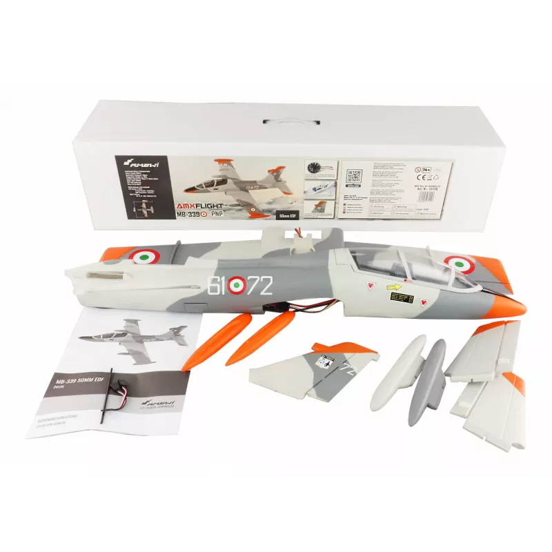 RC lietadlo Amewi MB-339 elektromotor model, odporúčaný vek 14+, hmotnosť 0,5 kg