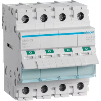 Istič Hager SBN463 – 63 A, napätie cievky do 440 V, 4 moduly, IP20