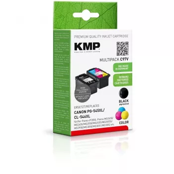KMP MULTIPACK C97V - balenie 2 ks - vysoká výdatnosť - čierna, farba (azúrová, purpurová, žltá) - kompatibilná - atramentová kazeta (alternatíva k: Canon 8286B001,