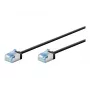 Goobay Ultra-flexibilný CAT 6A patch kábel slim U/FTP čierny - extra krátky konektor (74315)
