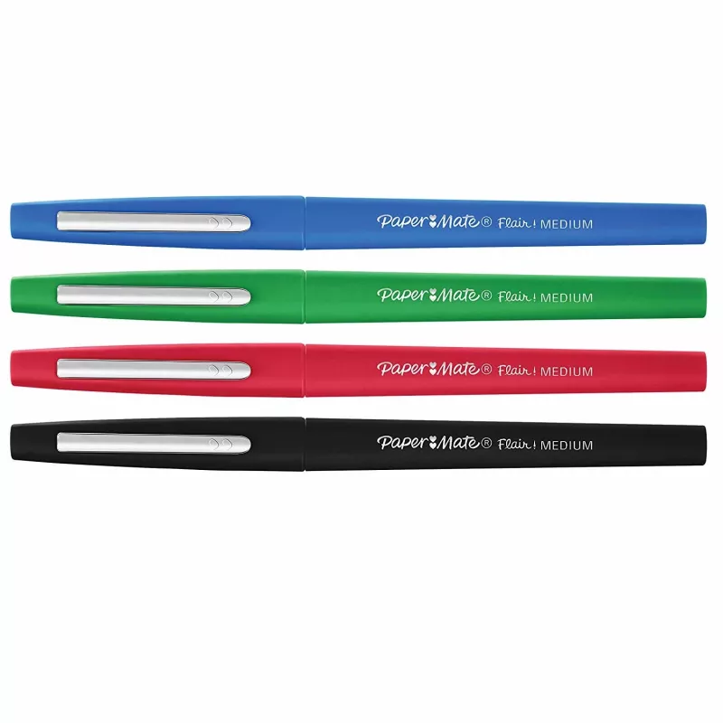 Fixky Papermate Flair Medium čierna modrá zelená červená 4 ks