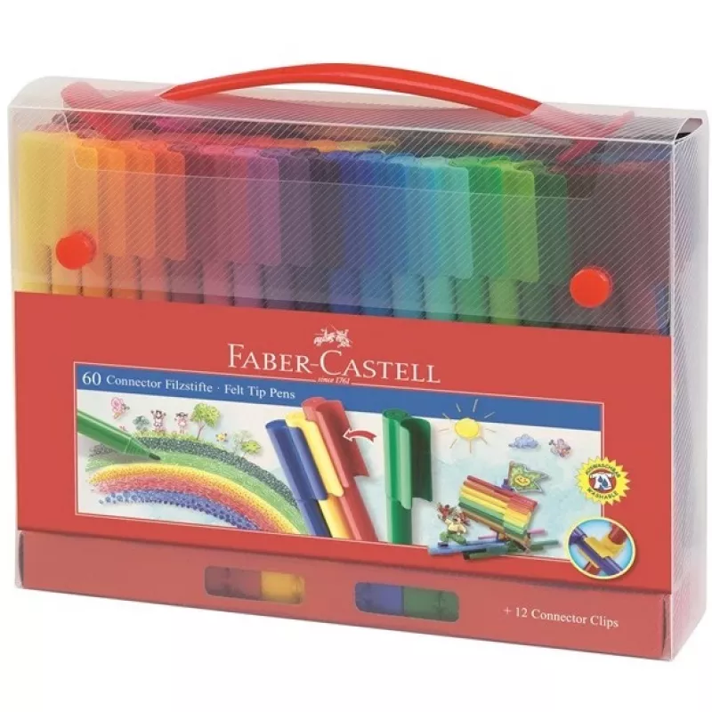 Faber-Castell CONNECTOR Fixky 155560, puzdro 60 ks, rôzne farby