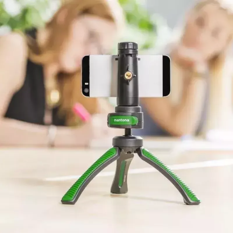 Stojan Mantona 21407 pre smartfón a digitálny fotoaparát čierny zelený