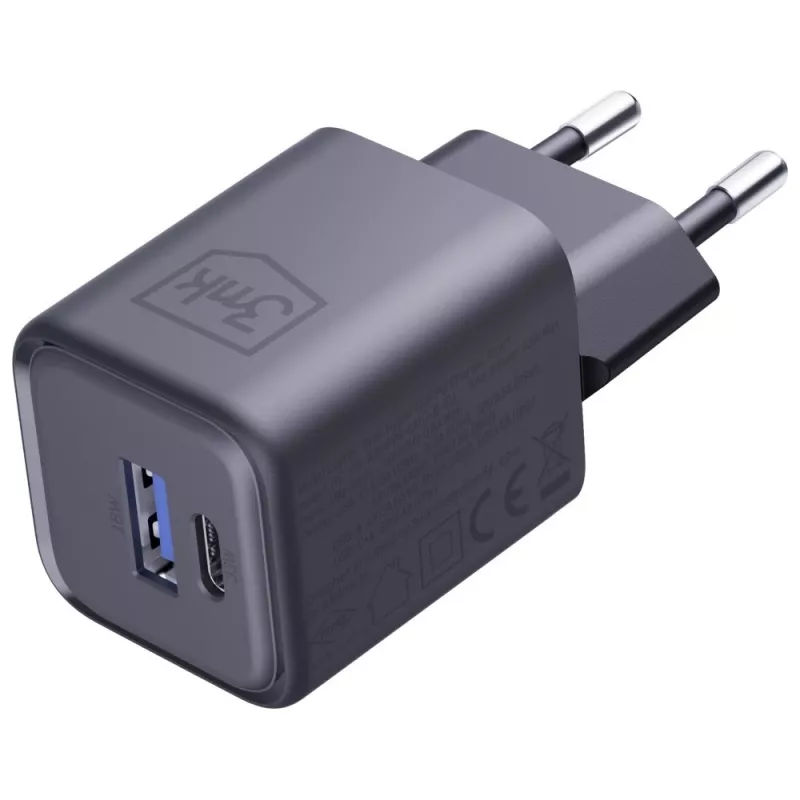 Nabíjačka 3MK Hyper Charger PD 33W GaN QC4+ čierna — 33W PD rýchlonabíjačka s GaN technológiou