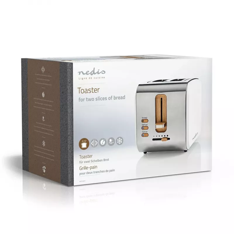 Nedis KABT510EWT Hriankovač, 2 široké otvory, soft-touch, biely