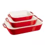 ZWILLING keramická obdĺžniková pekáčová súprava 3 ks, červená, max. 300°C