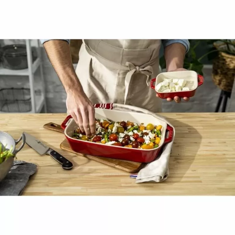 ZWILLING keramická obdĺžniková pekáčová súprava 3 ks, červená, max. 300°C