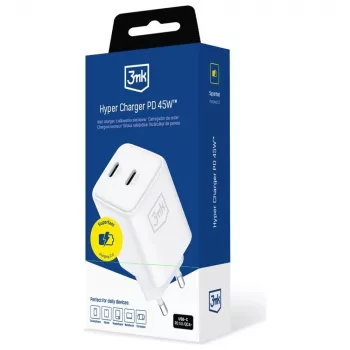 3MK nabíjačka Hyper Charger PD 45W GaN QC4+ PPS — USB-C rýchlonabíjačka 45W
