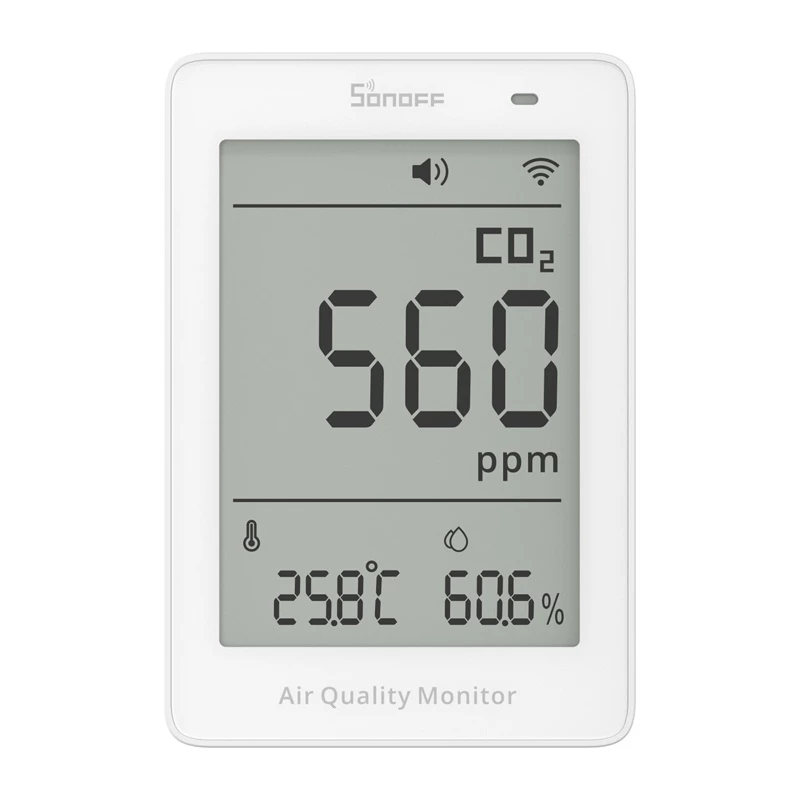 Sonoff AirGuard CO2 SAWF-08P WiFi LCD merač kvality vzduchu