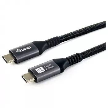 EQUIP USB4 Gen 2x2 C–C kábel 3,0m, PD 100W, 4K/60Hz, 20Gbps, čierny