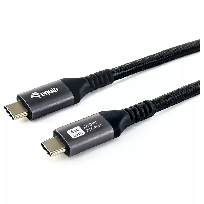 EQUIP USB4 Gen 2x2 C–C kábel 3,0m, PD 100W, 4K/60Hz, 20Gbps, čierny