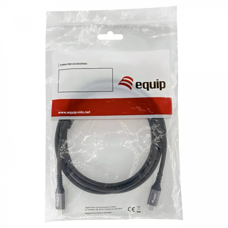 EQUIP USB4 Gen 2x2 C–C kábel 3,0m, PD 100W, 4K/60Hz, 20Gbps, čierny