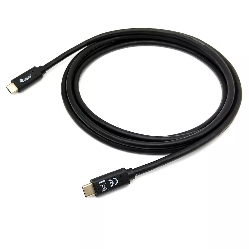 USB-C na USB-C kábel EQUIP 128348, USB 3.2 Gen 1 (5 Gbit/s), PD 60 W, 0,5 m, čierny