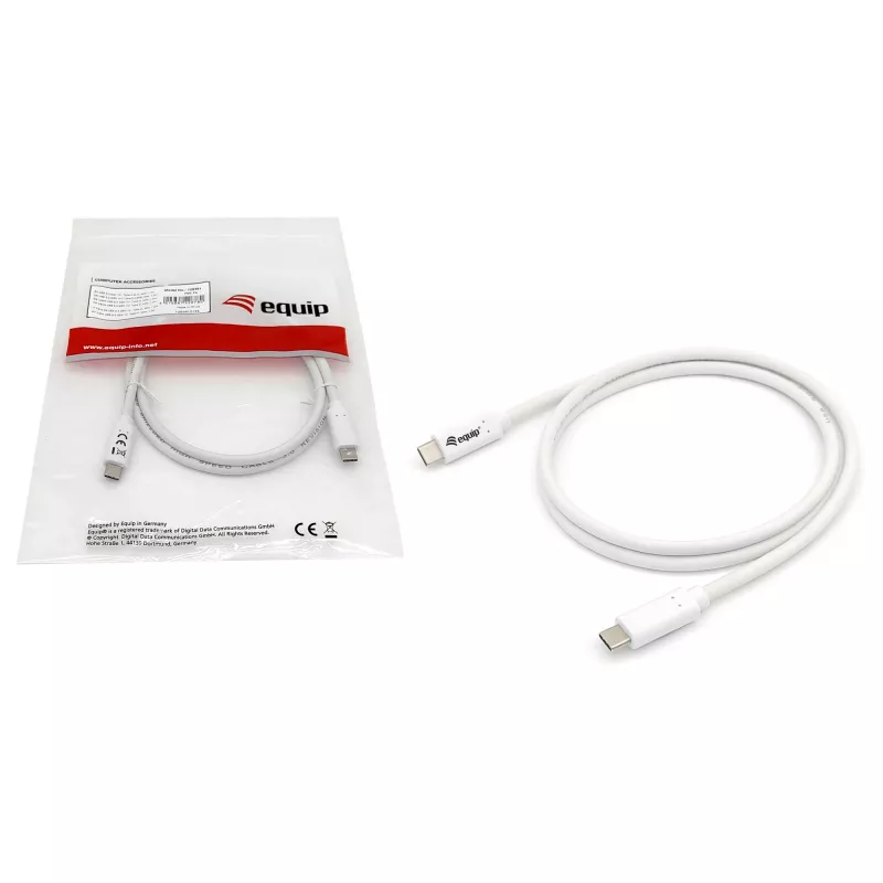 EQUIP USB 3.2 Gen 1 Type-C na Type-C kábel 0,5 m PD 60 W 5 Gbit/s biela