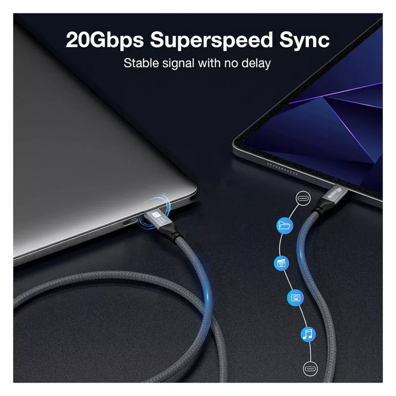 USB4 Gen3x2 C–C kábel EQUIP 128380, 0.5 m, PD 3.1 240W, 40 Gbps, 8K/60Hz, čierny