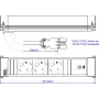 Bachmann 916.506 Power Frame M Zásuvková lišta, 3x Schuko, 1x USB-C 30 W, 0,2 m