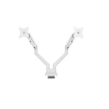 Stolový držiak na monitor Arozzi AZ-ALZARE-NEO-DUO-WT pre 2 obrazovky, do 81,3 cm (32 palcov), 18 kg celkovo, VESA 75x75–100x100, biely
