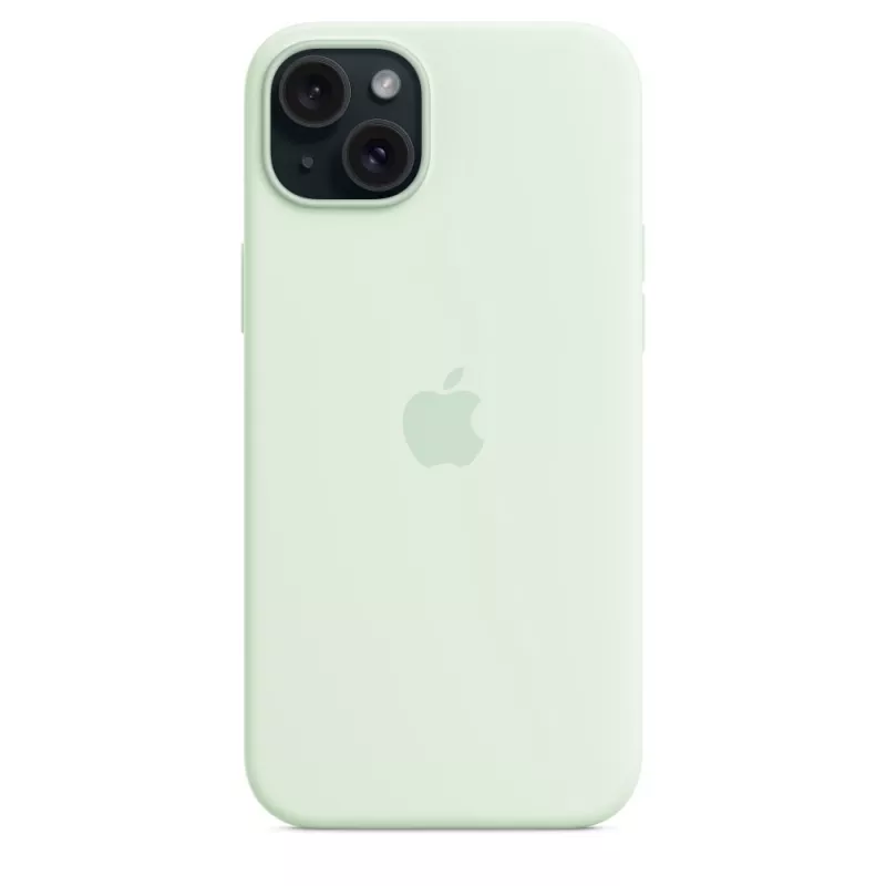 Silikónové puzdro s MagSafe pre Apple iPhone 15 Plus – silikón, mätová, pre 6,7