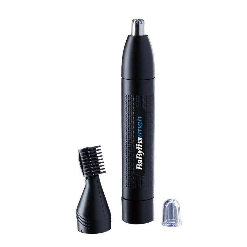 Precízny zastrihávač BABYLISS E652E na uši a nos, čierny, AA batéria