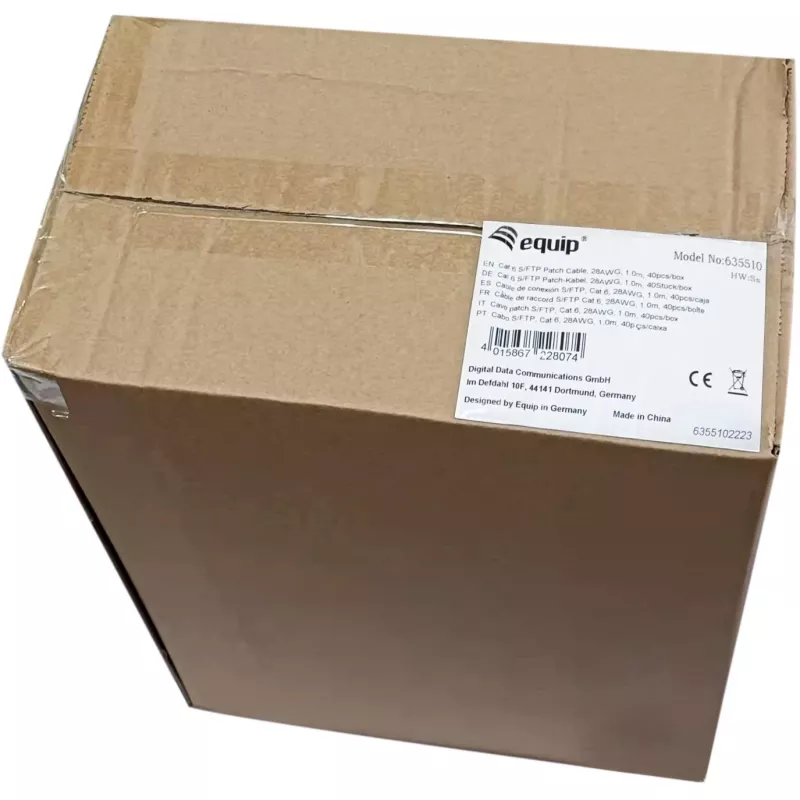 Equip 635510 Sada patch káblov Cat.6 S/FTP LSZH, RJ-45, 1 m, biela, 40 ks