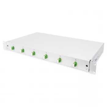 Optická zváracia krabica DIGITUS DN-96330/9APC 1U, osadená 6x LC-APC DX, OS2, polymér/oceľ, svetlosivá