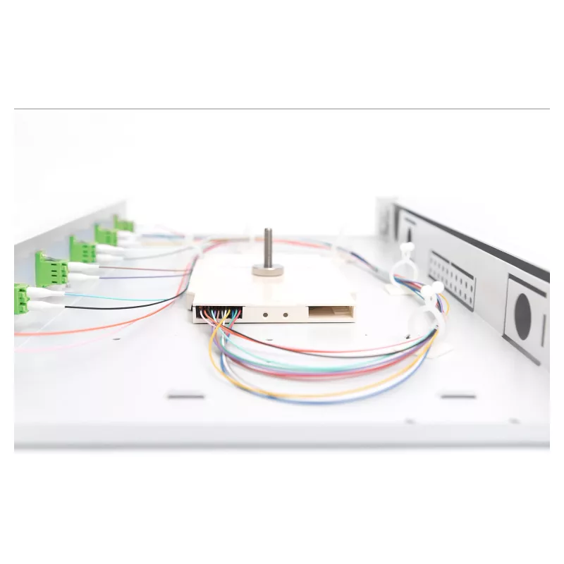 Optická zváracia krabica DIGITUS DN-96330/9APC 1U, osadená 6x LC-APC DX, OS2, polymér/oceľ, svetlosivá